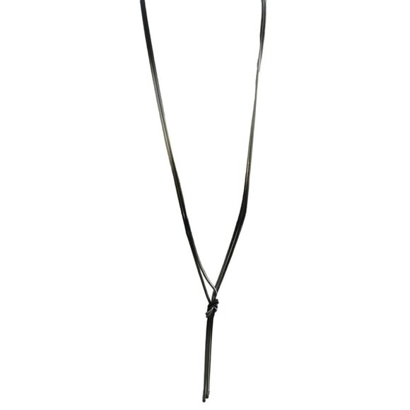Black and Silver Tone Metal Long Lariat Chain Necklace - Picture 1 of 3